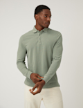 Pure Cotton Long Sleeve Polo Shirt