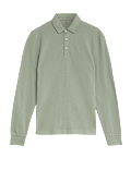 Pure Cotton Long Sleeve Polo Shirt