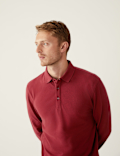 Pure Cotton Long Sleeve Polo Shirt