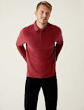 Pure Cotton Long Sleeve Polo Shirt