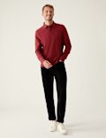 Pure Cotton Long Sleeve Polo Shirt