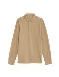 Pure Cotton Long Sleeve Polo Shirt