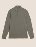 Pure Cotton Long Sleeve Polo Shirt
