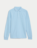 Pure Cotton Long Sleeve Polo Shirt