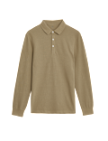 Pure Cotton Long Sleeve Polo Shirt