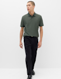 Cotton Rich Striped Short Sleeve Polo Shirt