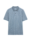Cotton Rich Striped Short Sleeve Polo Shirt