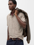 Cotton Rich Striped Short Sleeve Polo Shirt