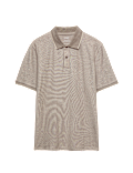 Cotton Rich Striped Short Sleeve Polo Shirt