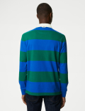 Regular Fit Pure Cotton Stripes Polo Collar Tshirt