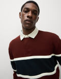 Pure Cotton Pique Colour Block Sweatshirt