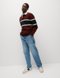 Pure Cotton Pique Colour Block Sweatshirt