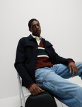 Pure Cotton Pique Colour Block Sweatshirt