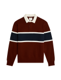 Pure Cotton Pique Colour Block Sweatshirt