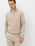 Cotton Rich Loopback Half Zip Sweatshirt