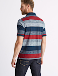 Pure Cotton Striped Polo Shirt