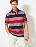 Pure Cotton Striped Polo Shirt