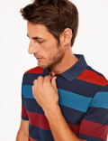 Pure Cotton Striped Polo Shirt