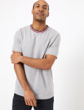 Regular Fit Tipped Neck T-Shirt