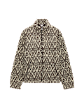 Printed Funnel Neck Fleece Jacket