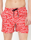 Quick Dry Crocodile Print Swim Shorts