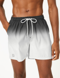 Quick Dry Dip Dye Print Swim Shorts