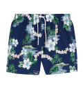 Quick Dry Hawaiian Print Swim Shorts