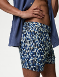 Quick Dry Abstract Print Swim Shorts