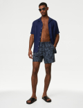 Quick Dry Palm Print Swim Shorts