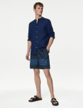 Quick Dry Striped Longer Length Swim Shorts