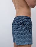 Quick Dry Stretch Geometric Print Swim Shorts