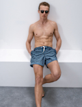 Quick Dry Stretch Geometric Print Swim Shorts