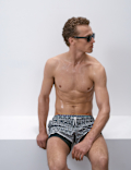 Quick Dry Stretch Geometric Print Swim Shorts