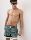 Quick Dry Geometric Print Swim Shorts