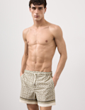 Quick Dry Geometric Print Swim Shorts