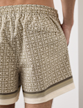 Quick Dry Geometric Print Swim Shorts