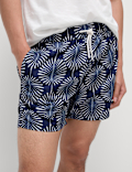 Quick Dry Woodblock Print Swim Shorts