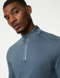 Half Zip Funnel Neck Long Sleeve Top