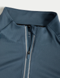 Half Zip Funnel Neck Long Sleeve Top