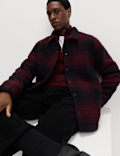 Fleece Jacquard Checked Overshirt