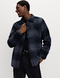 Fleece Jacquard Checked Overshirt