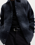 Fleece Jacquard Checked Overshirt