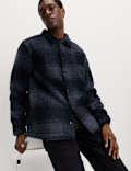 Fleece Jacquard Checked Overshirt