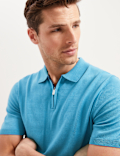 Silk Cotton Knitted Polo Shirt