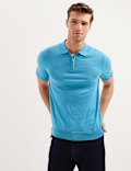 Silk Cotton Knitted Polo Shirt