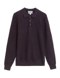 Cotton Rich Textured Knitted Polo Shirt
