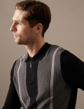 Premium Cotton Zip Neck Knitted Polo Shirt