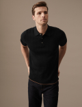 Cotton Rich Textured Knitted Polo Shirt