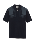 Cotton Blend Colour Block Knitted Polo Shirt