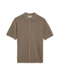 Cotton Rich Textured Knitted Polo Shirt